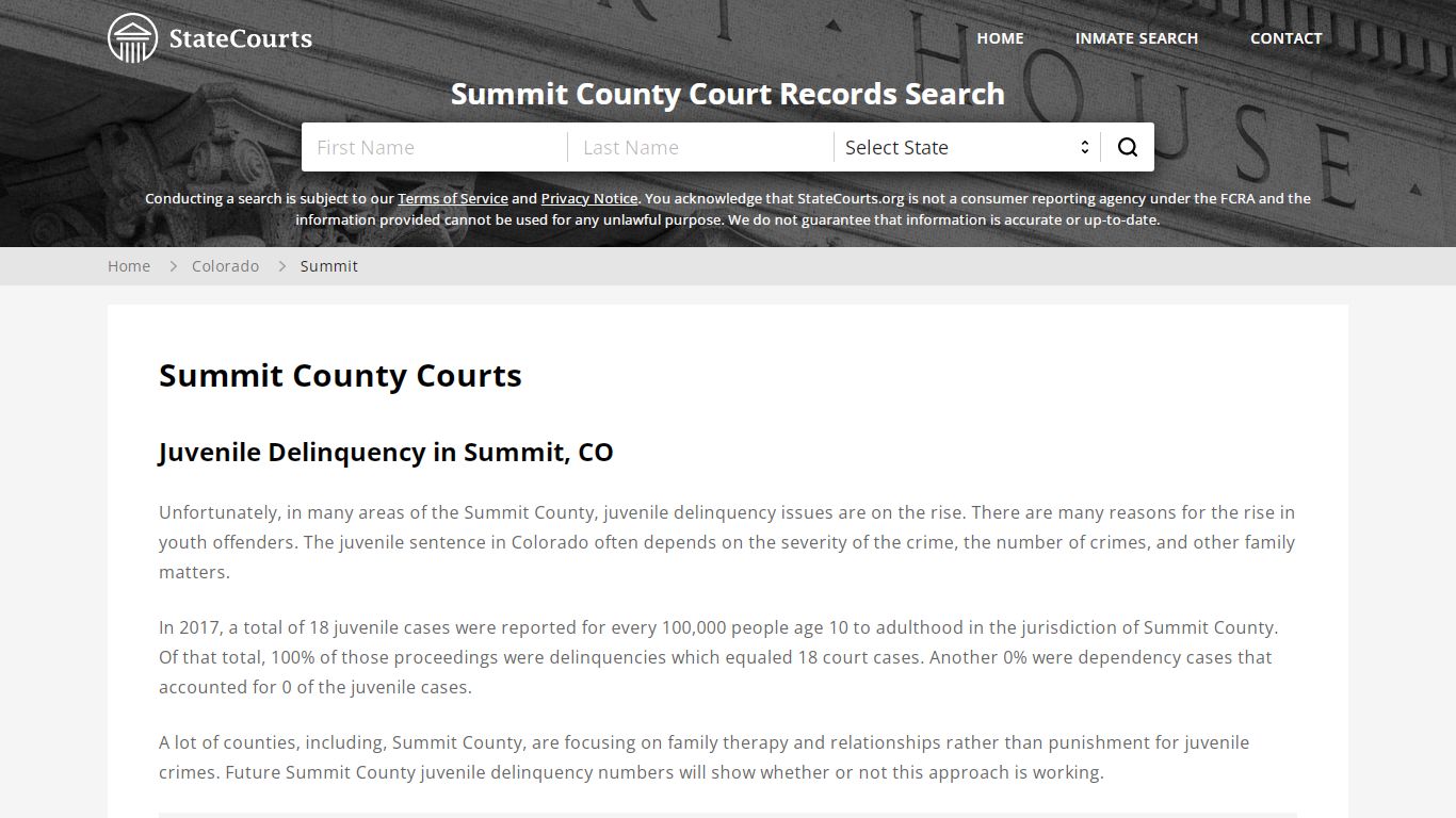 Summit County, CO Courts - Records & Cases - StateCourts