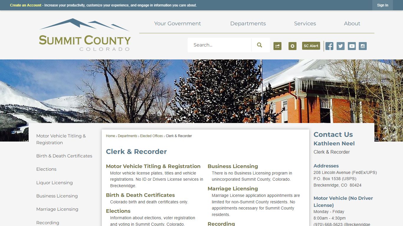 Clerk & Recorder | Summit County, CO - Official Website